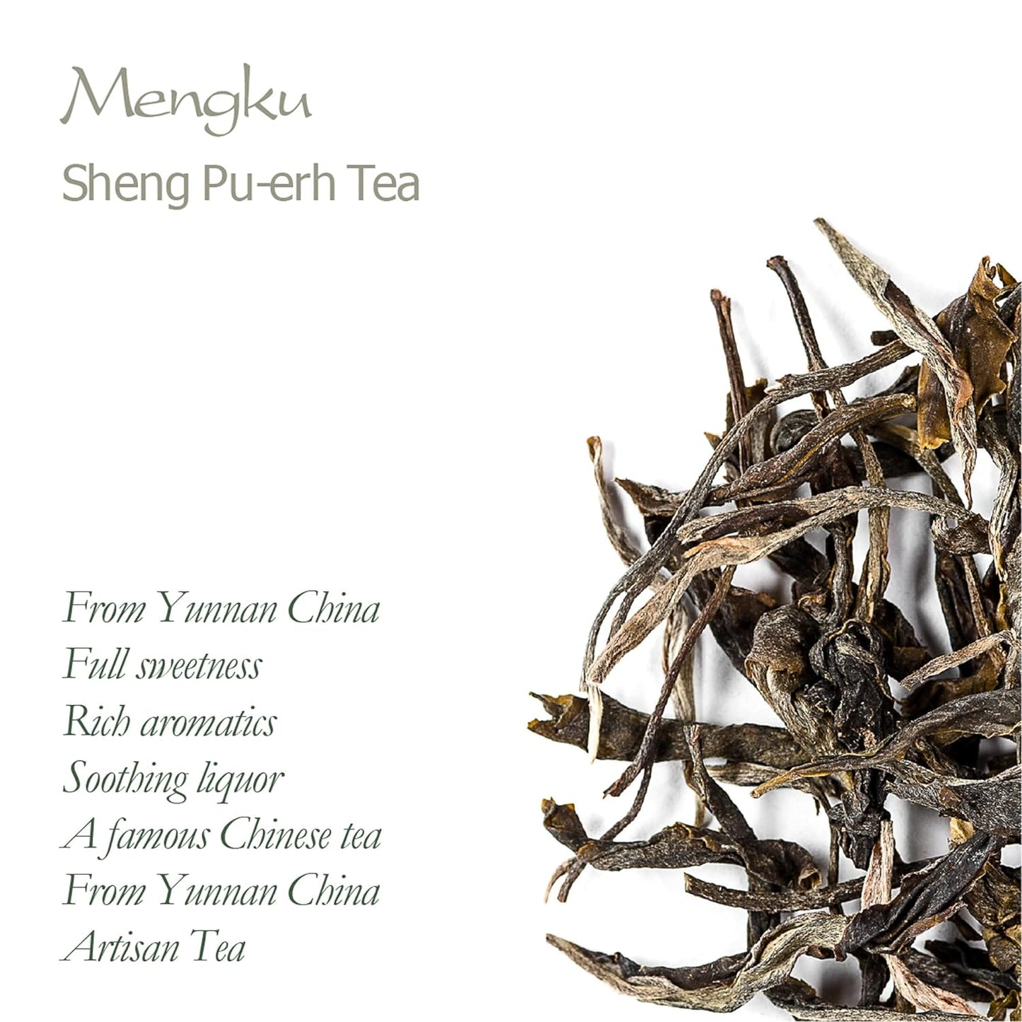 Sheng Pu er Tea Yunnan - Mengku Young Pu-erh Tea - Raw Pu erh Tea Yunnan China - Chinese Pu Er Or Pu-erh Red Tea - Puh Er - Puer naked Tea - Pu-Erh Puerh Tea Organic Pureh Tea Pu'er Tea Puer