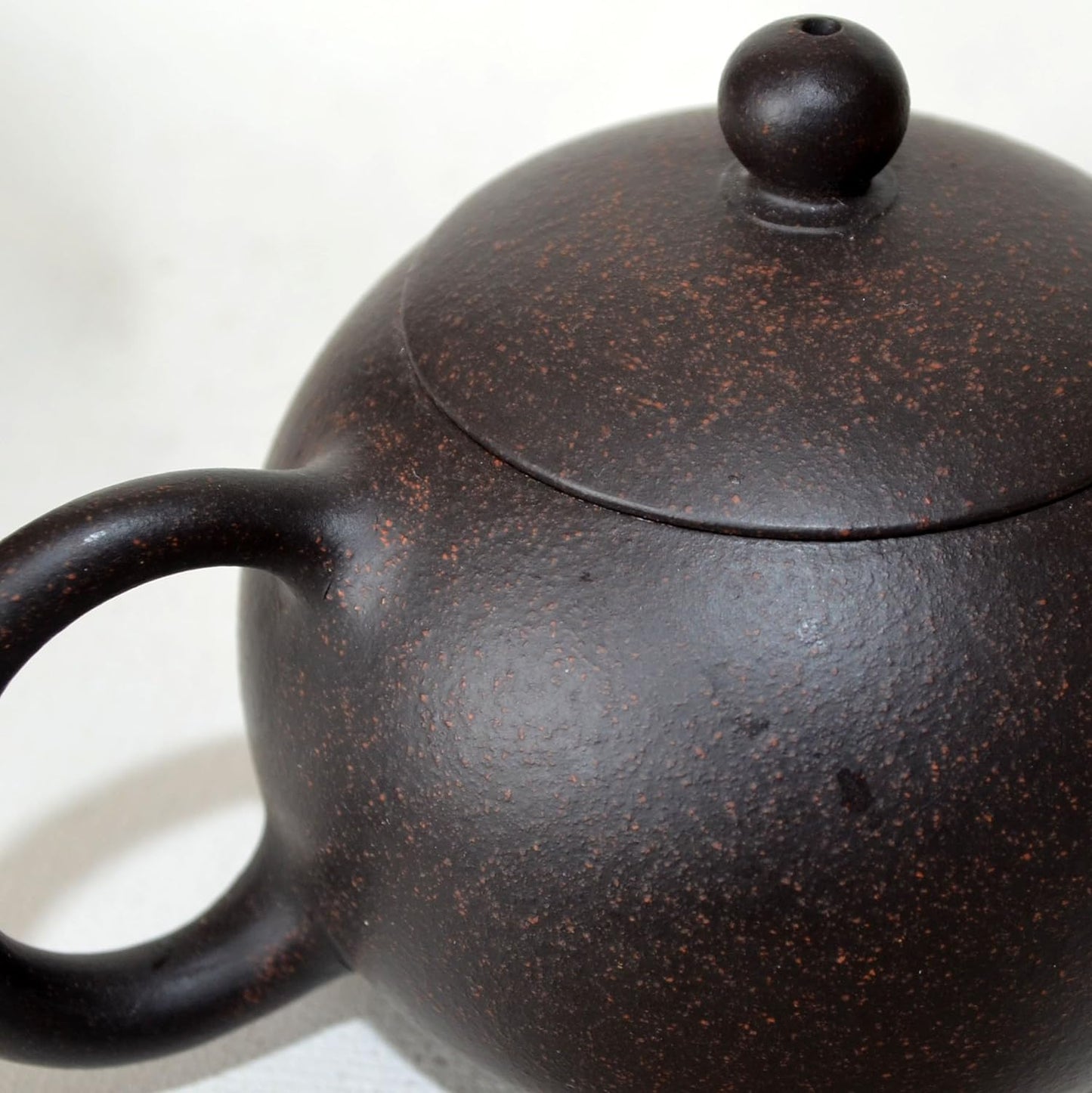 Teapot Chinese Clay Genuine Black Sand Heijingang Tea Xishi Pots With Rope Bag (perfect sphere 7oz)