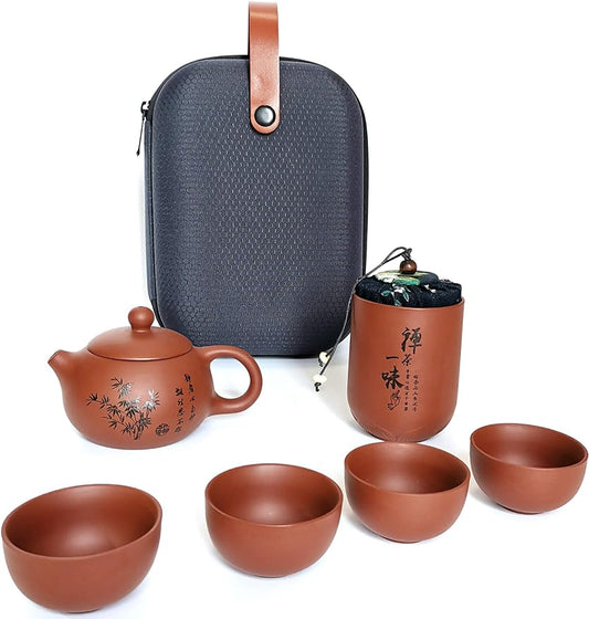 muyule Portable Tea Set – Chinese Tea Set,Teapot Tea Cup, Travel Tea Set,Handmade Gong Fu Tea Set - Tea Pot Household Wine Set Chinese Tea Ceremony Gift