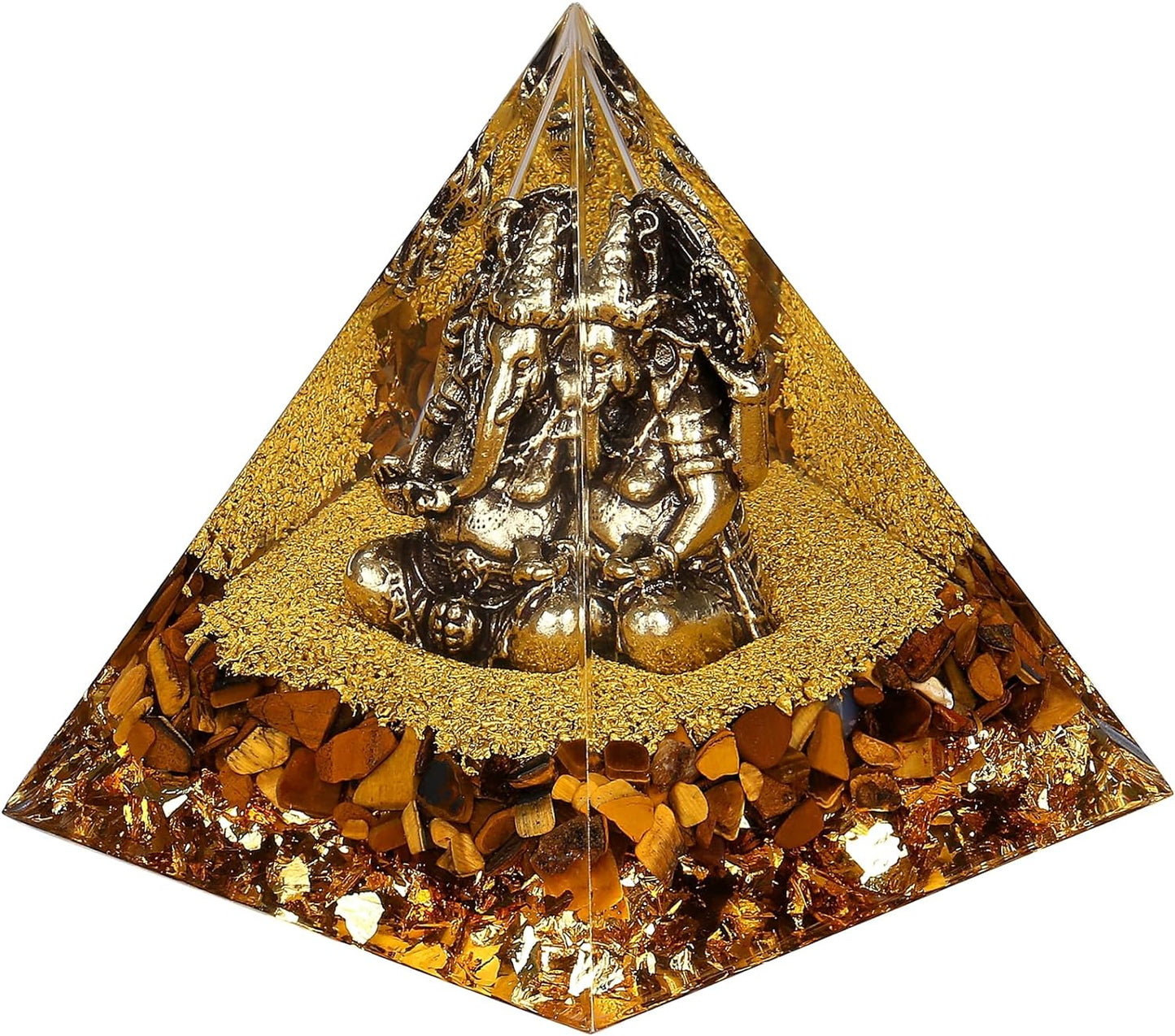 Ganesha Statues In Healing Crystal Organite Pyramid - Ganesh Statue, Ganesha Idol, Ganapati Ganesh Figurine, Ganesh Idol For Car Dashboard,Ganesha Idol Car Dashboard,Ganpati Car Dashboard,Chakra Decor