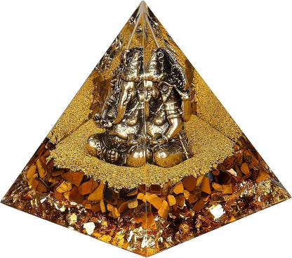 Ganesha Statues In Healing Crystal Organite Pyramid - Ganesh Statue, Ganesha Idol, Ganapati Ganesh Figurine, Ganesh Idol For Car Dashboard,Ganesha Idol Car Dashboard,Ganpati Car Dashboard,Chakra Decor