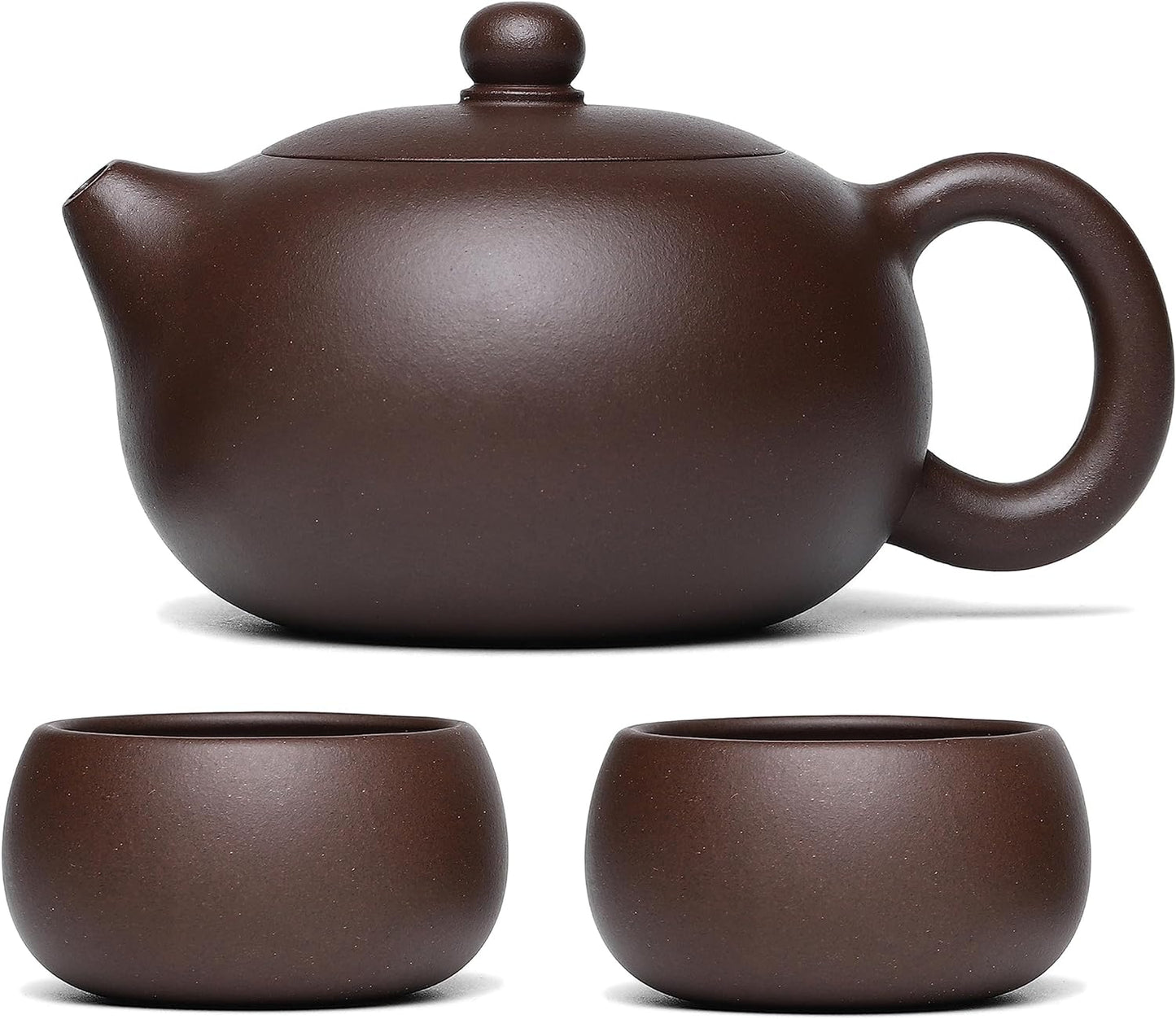 SILINE Fine Yixing Clay Teapot Series,Chinese Genuine Handmade Tea Pot 10.6 Oz,Infuse Brew Kungfu Tea Maker (Xishi,Yixing Zini Purple Clay)