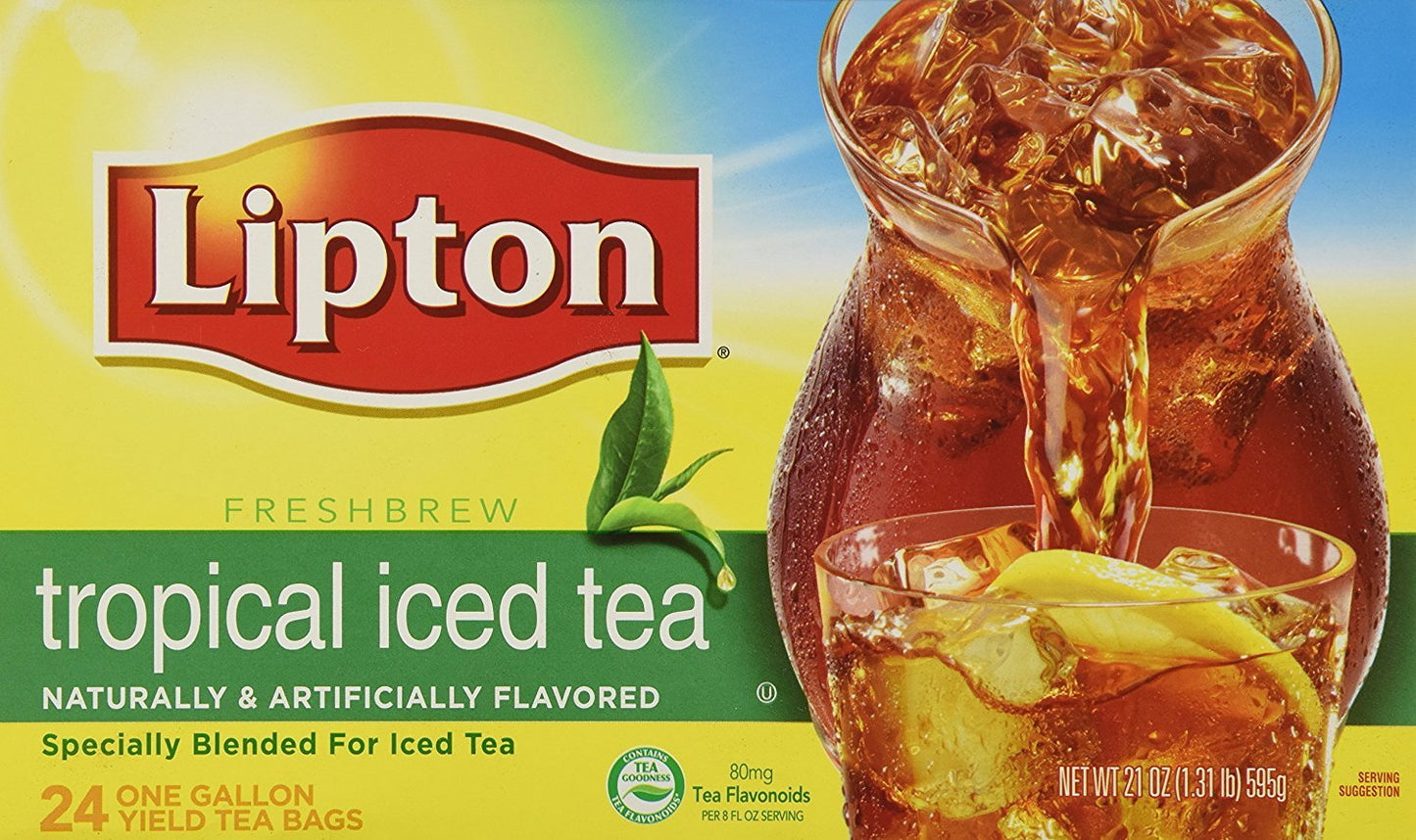Lipton Southern Sweet Tea Iced Tea Drink Mix 22 Family Size Tea Bags 90.7g Box