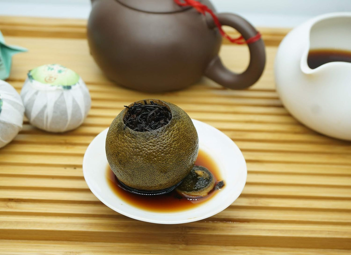 Green Orange Peel Pu-erh Tea.小青柑.Tangerine Peel Pu-erh Tea.XiaoQingGan 柑普茶丨Tea Box.Independent packing丨From GuangDong XinHui丨正宗广东新会小青柑.陈皮普洱茶