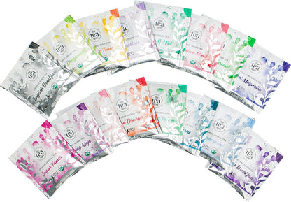 The Tea Spot Pyramid Sachet Collection - Loose Leaf Tea Sampler and Gift Set - 16 Pyramid Tea Bags - Features a Wide Variety of Tea Types