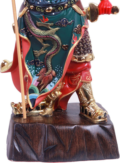 Hand Painting Guan Yu Statue - God of Wealth and Fortune, Feng Shui Decor, Guan Gong Sculpture, Kwan Kung Figurines