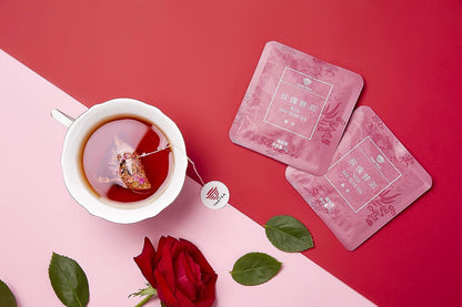 TAETEA Puerh Tea Bags, Pu-erh Assorted Tea Sachets Pack with Aged Fermented Puerh Tea Loose Leaf 12 Bags (Rose)