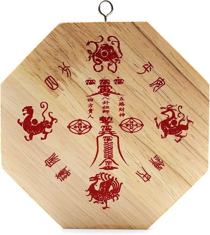 Chinese Feng Shui Wood Bagua Mirror 6 Inch Fengshui ba gua Mirrors (Concave)