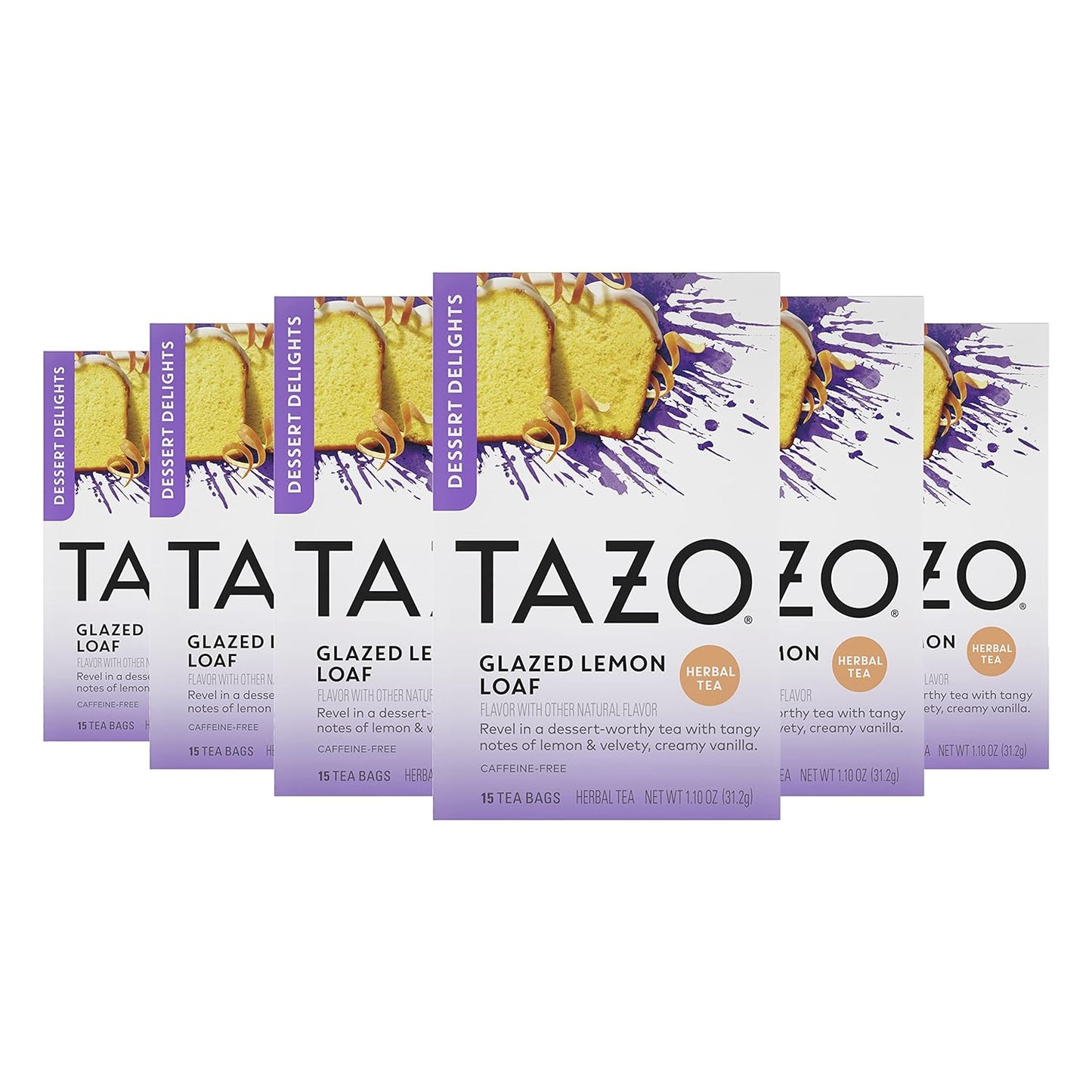 TAZO Glazed Lemon Loaf Herbal Tea Bags, 15 Count