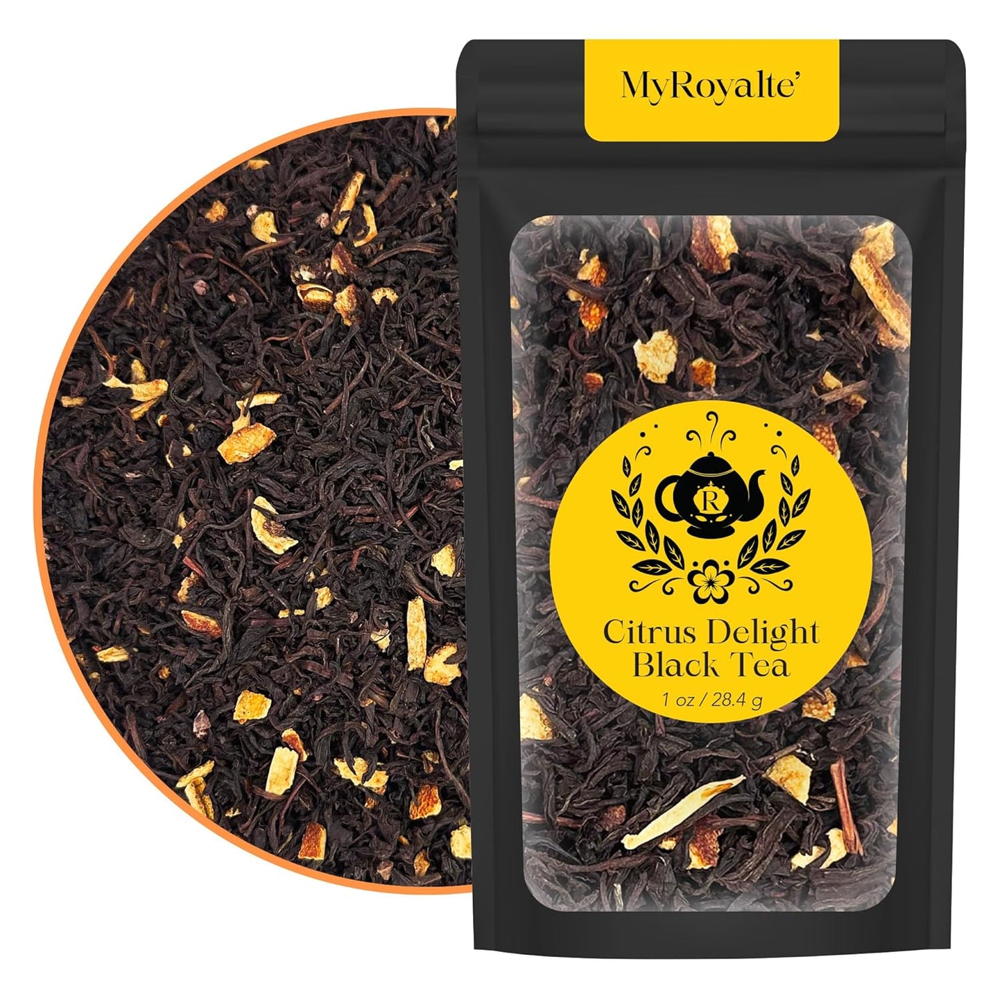 MyRoyalte Pu'Erh Tea Mountain Berry - 1 Oz Loose Tea Leaves with Dried Hibiscus Flowers Mulberry Tea Grapes Blueberries Rosehip Tea - Chinese Pu Erh Tea Black Tea Loose Leaf - Tea Gift for Tea Lovers