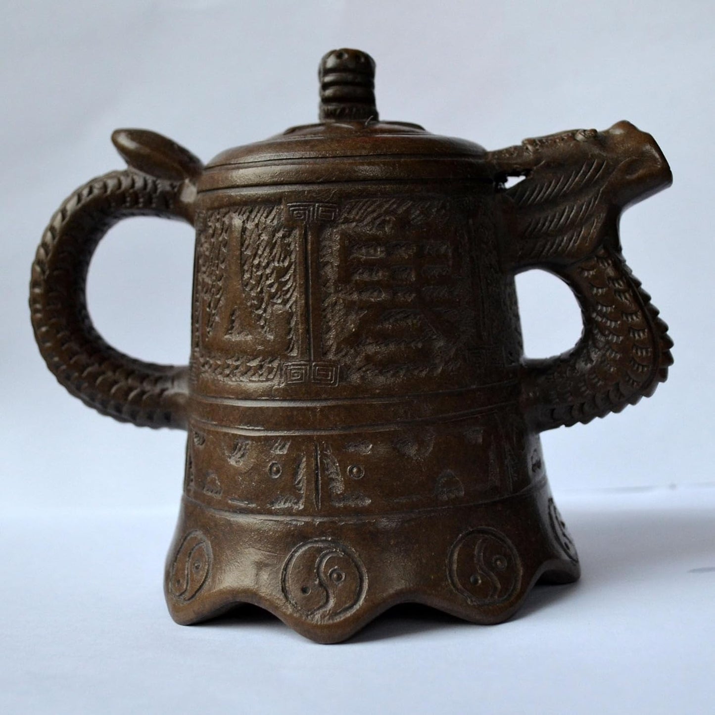 Teapot 12oz/360ml Zisha Tea Pots Dragon Classic Temple Retro Alegant China Style