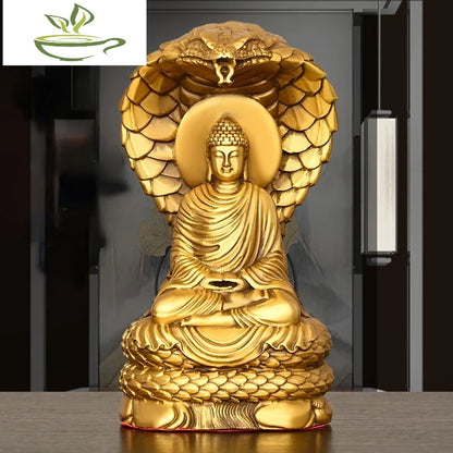 Pure Copper Shakyamuni Home Buddha Hall Crafts Copper Buddha  Statue Home Living Bedroom Feng Shui Ornaments
