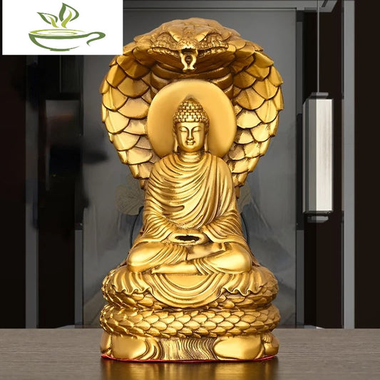 Pure Copper Shakyamuni Home Buddha Hall Crafts Copper Buddha  Statue Home Living Bedroom Feng Shui Ornaments