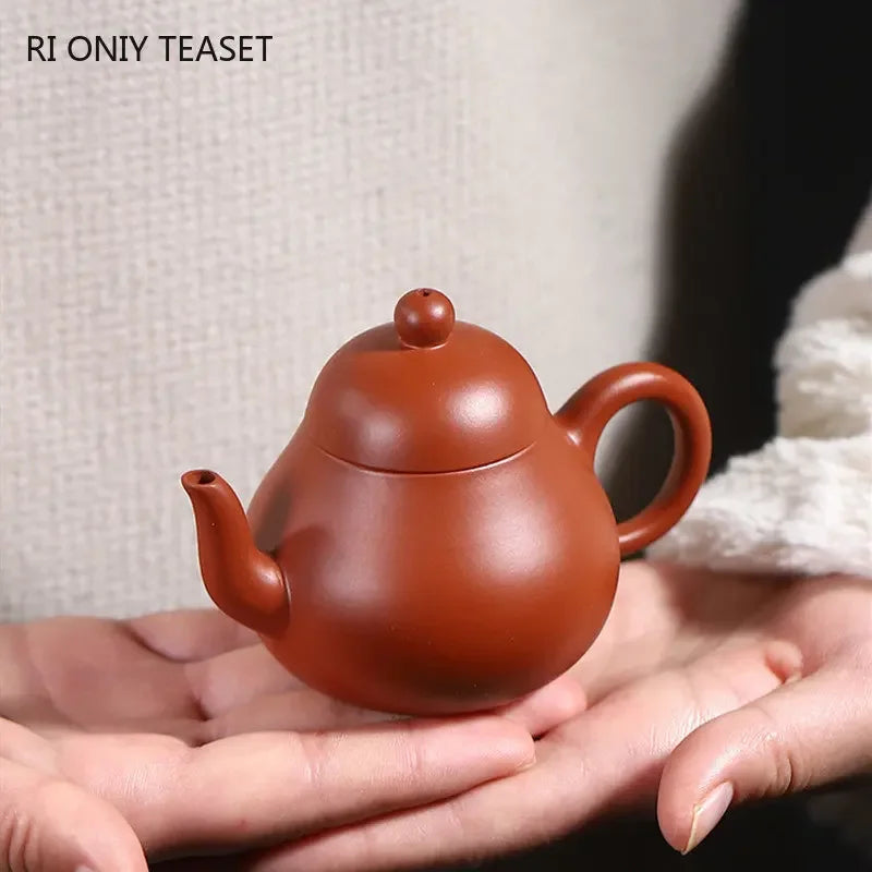 85ml Yixing Purple Clay Teapots Famous Artists Handmade Pear-shaped Small Capacity Tea Pot Kettle Chinese Zisha Tea Set Teaware