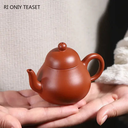 85ml Yixing Purple Clay Teapots Famous Artists Handmade Pear-shaped Small Capacity Tea Pot Kettle Chinese Zisha Tea Set Teaware