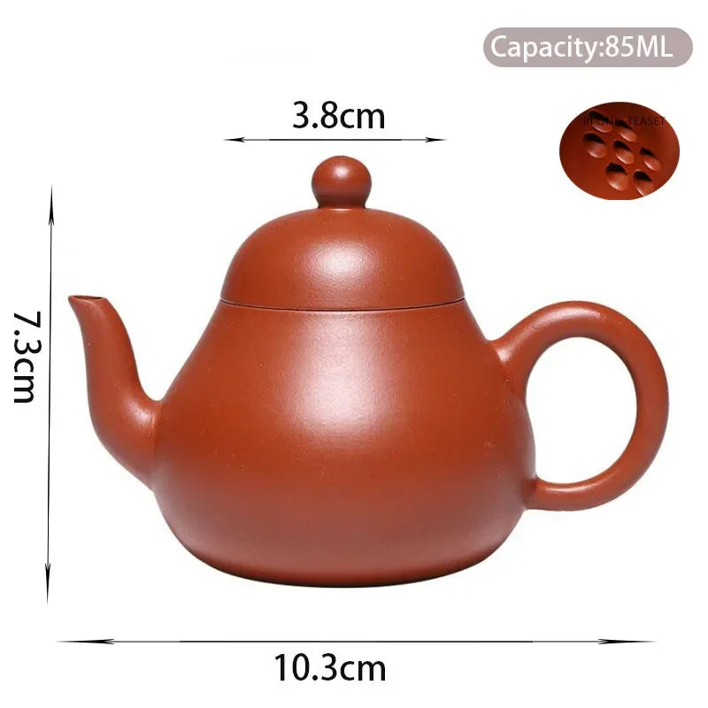 85ml Yixing Purple Clay Teapots Famous Artists Handmade Pear-shaped Small Capacity Tea Pot Kettle Chinese Zisha Tea Set Teaware