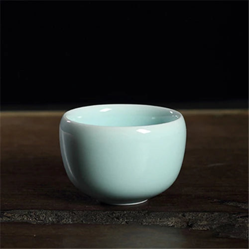 85ml one tea cup longquan celadon marked cup of tea Chinese porcelain crackle glaze brother kiln geyao diyao tea cups on sales