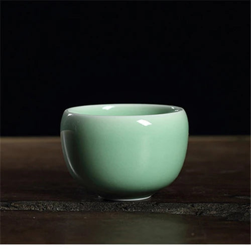 85ml one tea cup longquan celadon marked cup of tea Chinese porcelain crackle glaze brother kiln geyao diyao tea cups on sales
