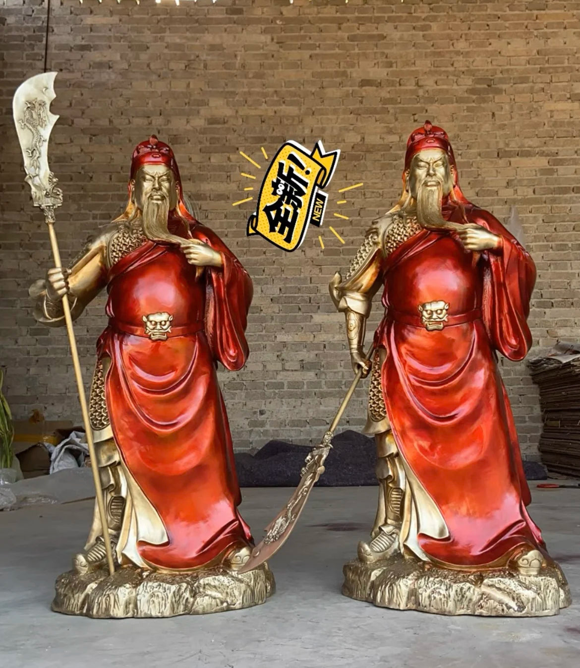 88CM HUGE 2023 HOME Company TOP decoration Recruit money wealth Dispel bad luck COPPER GUAN GONG God of fortune statue