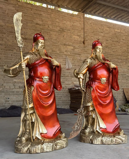 88CM HUGE 2023 HOME Company TOP decoration Recruit money wealth Dispel bad luck COPPER GUAN GONG God of fortune statue