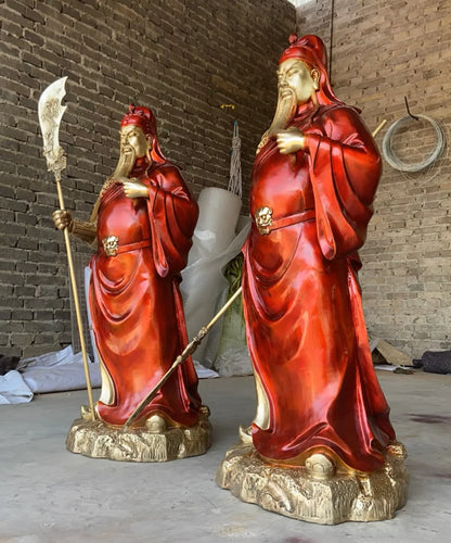 88CM HUGE 2023 HOME Company TOP decoration Recruit money wealth Dispel bad luck COPPER GUAN GONG God of fortune statue