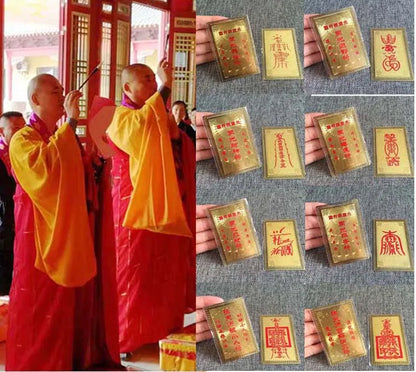 8P Geomantic Money Drawing bring wealth Good luck Exorcise evil spirit FENG SHUI Golden Card Amulet all-powerful symbol talisman