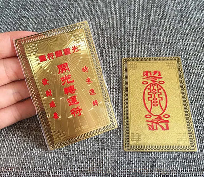 8P Geomantic Money Drawing bring wealth Good luck Exorcise evil spirit FENG SHUI Golden Card Amulet all-powerful symbol talisman