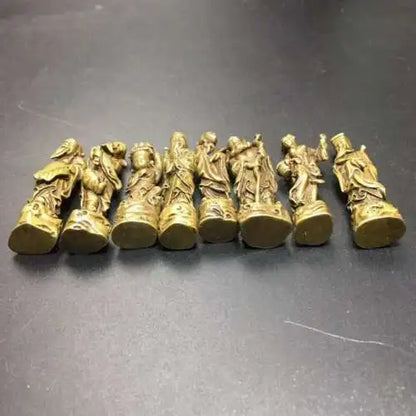 8PCS Chinese Buddha Bronze old copper Eight Immortals (Ba Xian)Brass statue