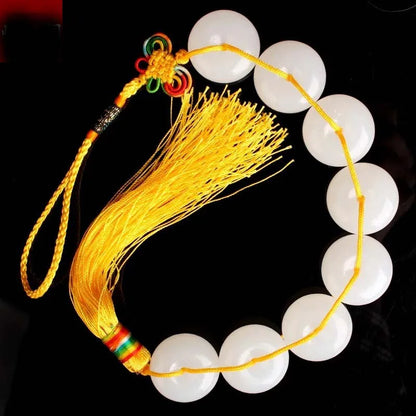 8PCS HOME Courtyard lobby living room FENG SHUI talisman exorcise evil spirits White jade eight Safety buckle Hanging ornament