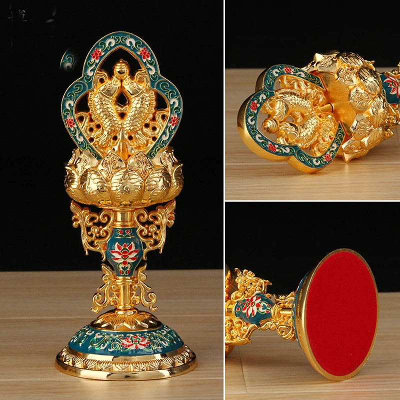 8PCS #  High-grade Tibet Nepal Buddhism Temple efficacious Tantric ritual gilding Eight Auspicious Symbols of Buddhism Statue