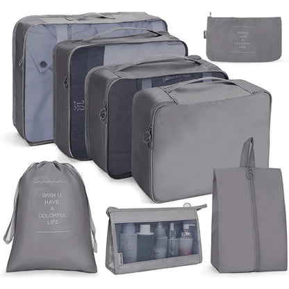 8Pcs/set Large Capacity Luggage Storage Bags For Packing Cube Clothes Underwear Cosmetic Travel Organizer Bag Toiletries Pouch