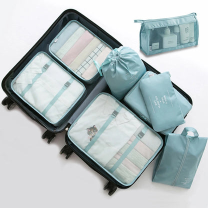 8Pcs/set Large Capacity Luggage Storage Bags For Packing Cube Clothes Underwear Cosmetic Travel Organizer Bag Toiletries Pouch