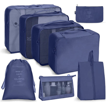 8Pcs/set Large Capacity Luggage Storage Bags For Packing Cube Clothes Underwear Cosmetic Travel Organizer Bag Toiletries Pouch