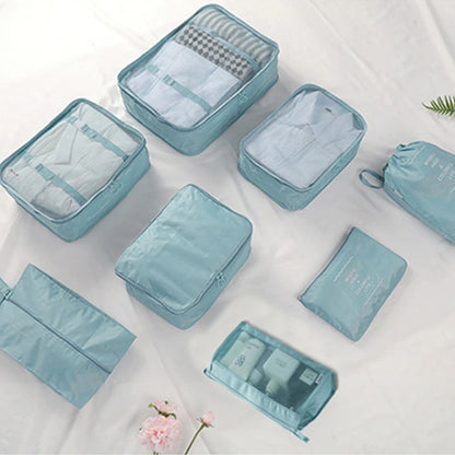 8Pcs/set Large Capacity Luggage Storage Bags For Packing Cube Clothes Underwear Cosmetic Travel Organizer Bag Toiletries Pouch