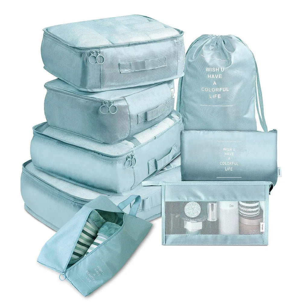 8Pcs/set Large Capacity Luggage Storage Bags For Packing Cube Clothes Underwear Cosmetic Travel Organizer Bag Toiletries Pouch