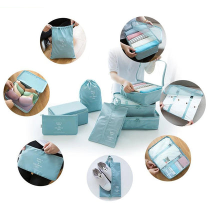 8Pcs/set Large Capacity Luggage Storage Bags For Packing Cube Clothes Underwear Cosmetic Travel Organizer Bag Toiletries Pouch