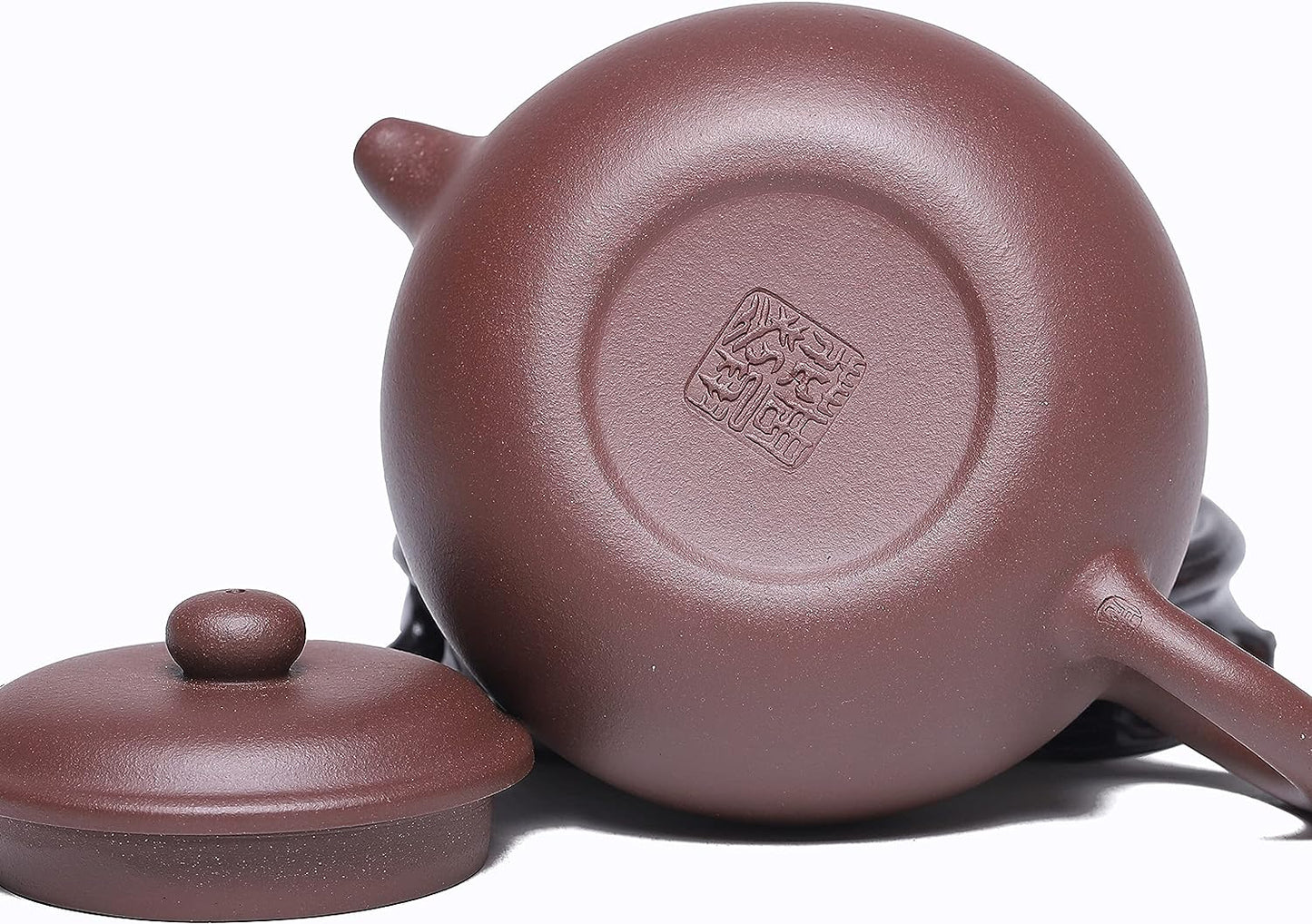 MANXING Zisha Teapot 8.8 Oz,Fine Handmade Yixing Clay Tea Pot Spherical Filter,Chinese Brew Kung fu Loose Leaf Tea Maker Set(Fanggu)