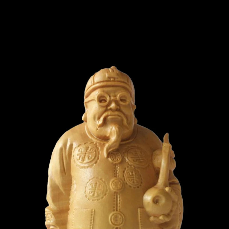 8cm Boxwood Wood Sculpture Real Wood Wood Statue Figure Statue Home Décor Rich Feng Shui Collection Mascot Wall Decoration