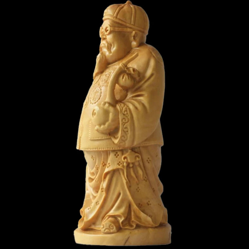 8cm Boxwood Wood Sculpture Real Wood Wood Statue Figure Statue Home Décor Rich Feng Shui Collection Mascot Wall Decoration