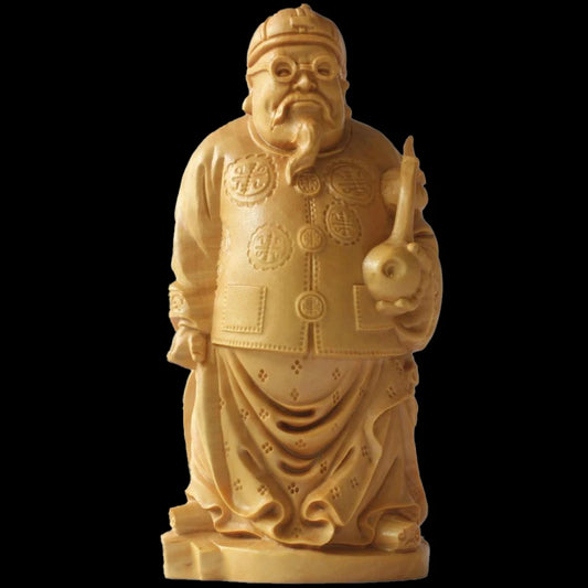 8cm Boxwood Wood Sculpture Real Wood Wood Statue Figure Statue Home Décor Rich Feng Shui Collection Mascot Wall Decoration