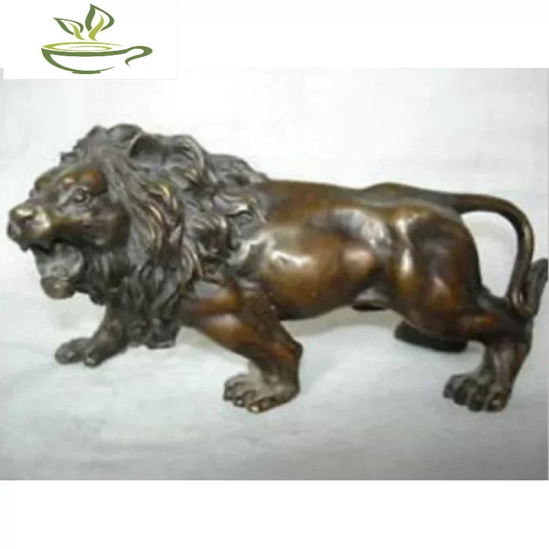 Antique Bronze lions Statue Tibet Fu Foo Dog lion copper statues figurine