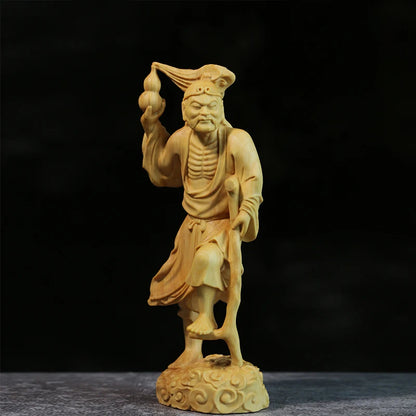 8pcs 15cm Eight Gods Boxwood Sculpture Chinese Myth Buddha Feng Shui Statue Room Collection Eight Immortals Cross Sea Home Decor