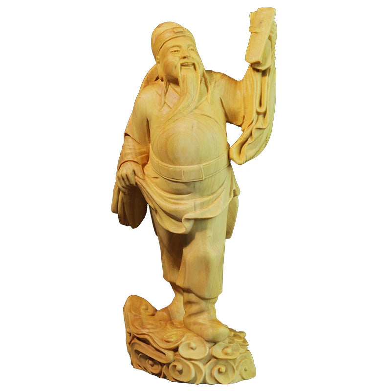 8pcs 15cm Eight Gods Boxwood Sculpture Chinese Myth Buddha Feng Shui Statue Room Collection Eight Immortals Cross Sea Home Decor