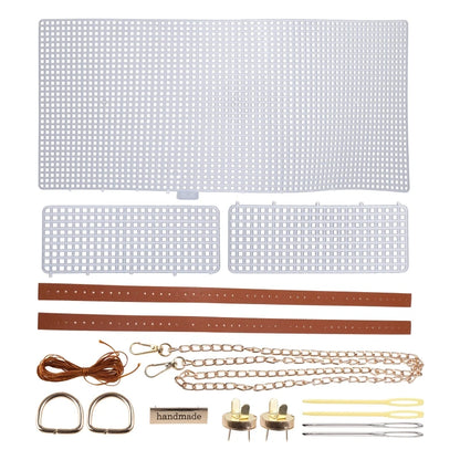 8pcs/set Plush Mesh Weaving Plastic Kit Craft DIY Handbag Bag Accessories