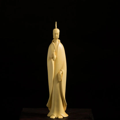 9/10/16CM Zen Tao Wood Feng Shui Sculpture Boxwood Home Tea Ceremony Wooden Buddha Statue Home Decor