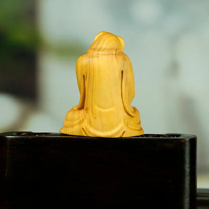 9/13 Cm Dharma Buddha Statue Chinese Home Boxwood Sculpture Crafts Exquisite Figures Wood Decoration Zen Dharma Home Decor
