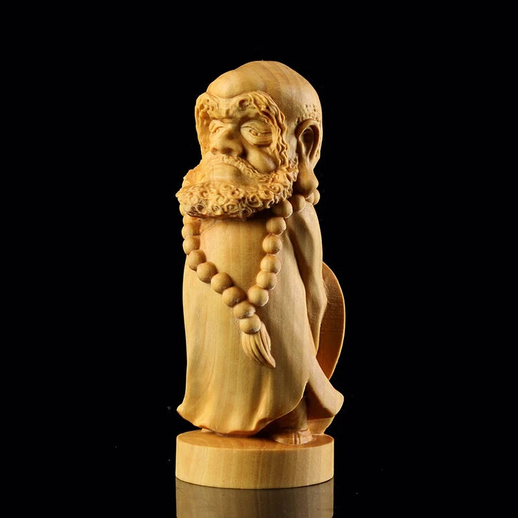 9/13CM Mini Cute Dharma wood statue Hand carved Craft Decoration Figure Decoration Cartoon Zen Master