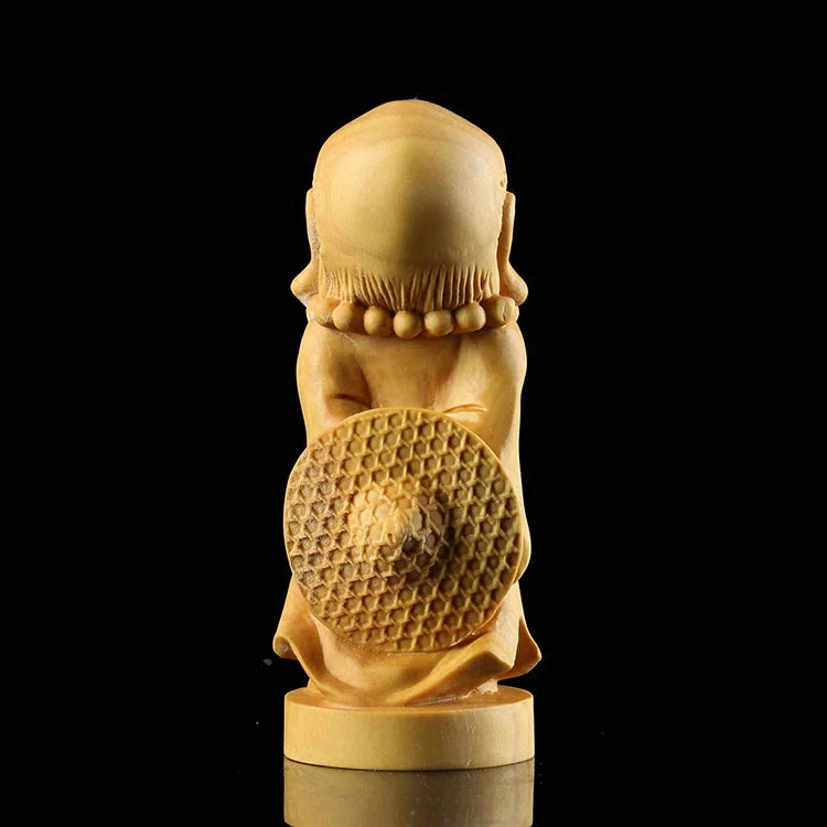 9/13CM Mini Cute Dharma wood statue Hand carved Craft Decoration Figure Decoration Cartoon Zen Master