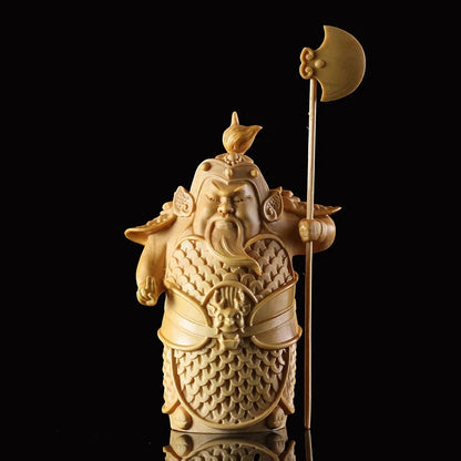 9.5/12.5CM Hengha Two Gods Wood Statue Door Gods Chinese Mythology wood Carving Figure Home Decoration Chinese mythology figure