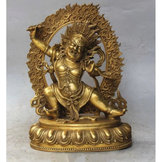 9.8 inch Rare Tibet Tibetan bronze Buddhist Vajrapani Chana Dorje buddha statue